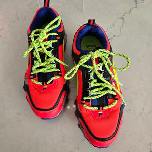 Women's Fila Oakmont Tr Sneakers Size 7 Orange Black Neon Green 5JM00950-675